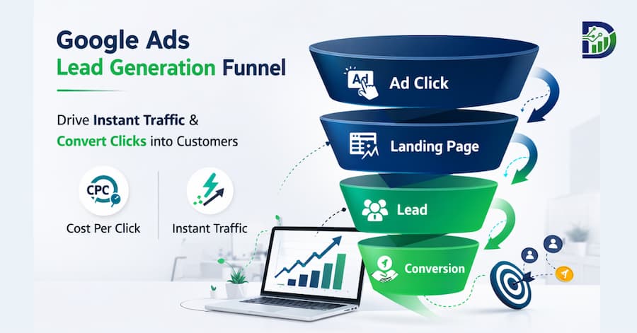 Google Ads lead generation funnel for businesses